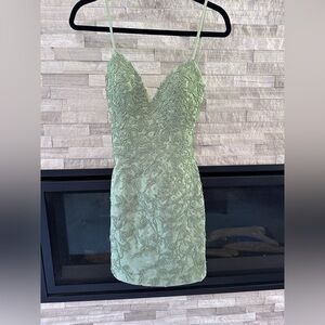 Faviana Glamour Sage Green Embroidered Gown - tags off never worn